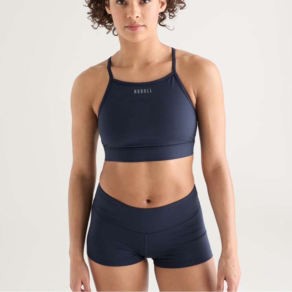 (A11) NOBULL Matte High-Neck Sports Bra in‎ Color:Night Navy, Size Large, NWT